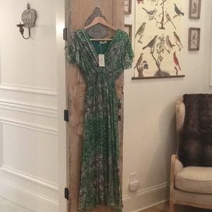 Le Ragazze Floral Print Silk Blend Maxi Dress S M